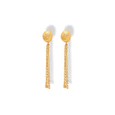 Aretes largos con 5 cadenas vista lateral